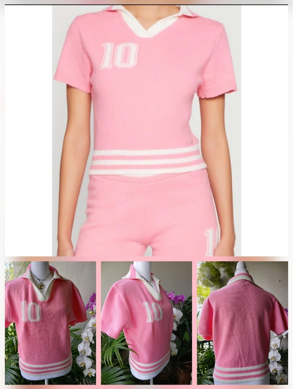 🔥NWT Daisy KNIT Sweater POLO Stripes & FREE GIFT LARGE